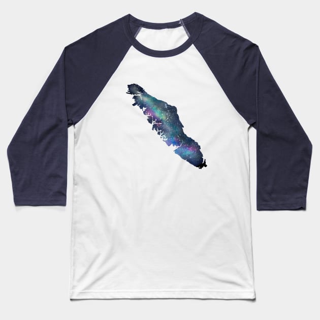 Vancouver Island Watercolour Galaxy Baseball T-Shirt by Kayleigh Sherman